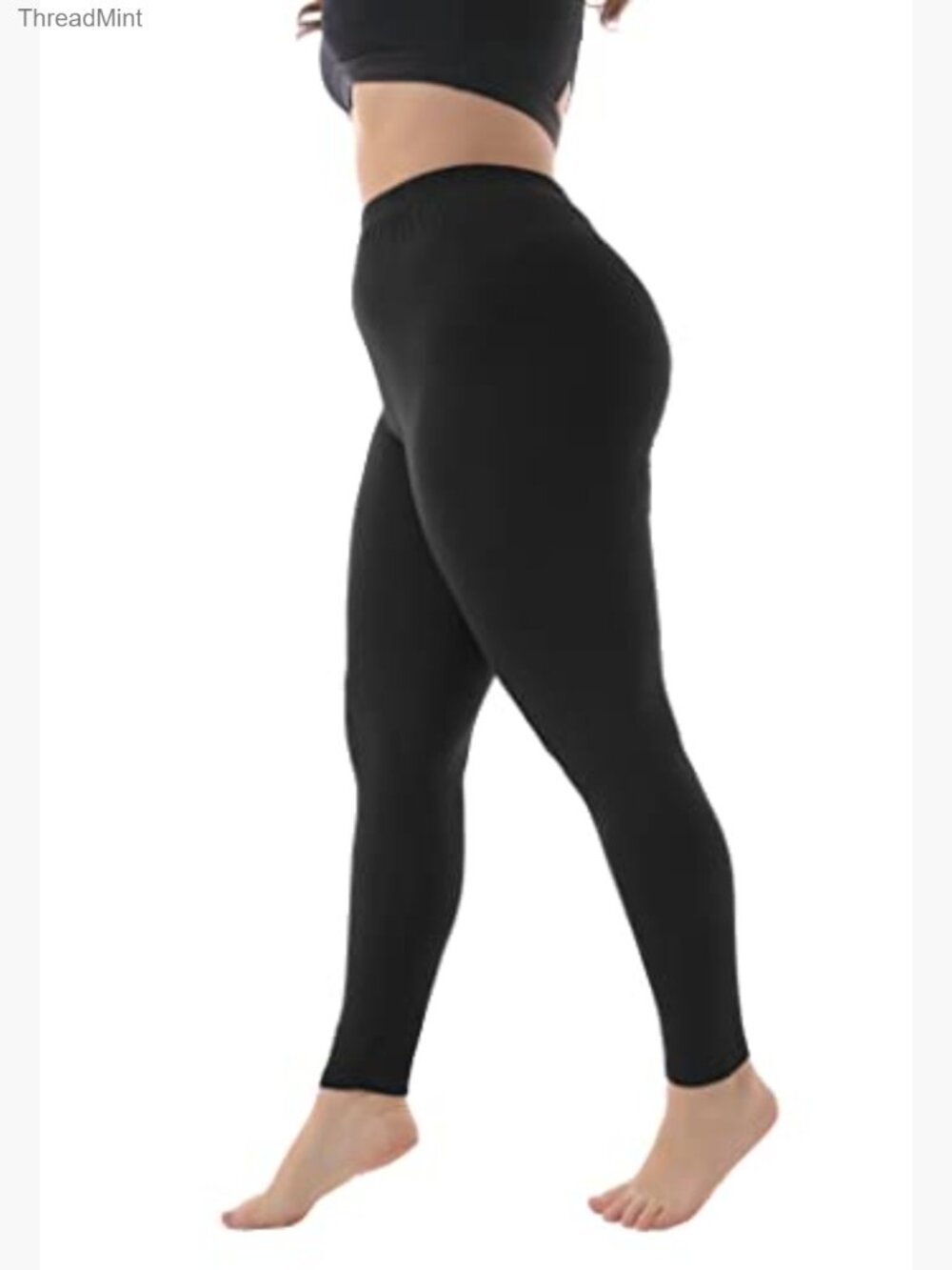 Plus Size Stretchy Full Length Leggings Soft Lightweight Opaque - Picture 4 of 7
